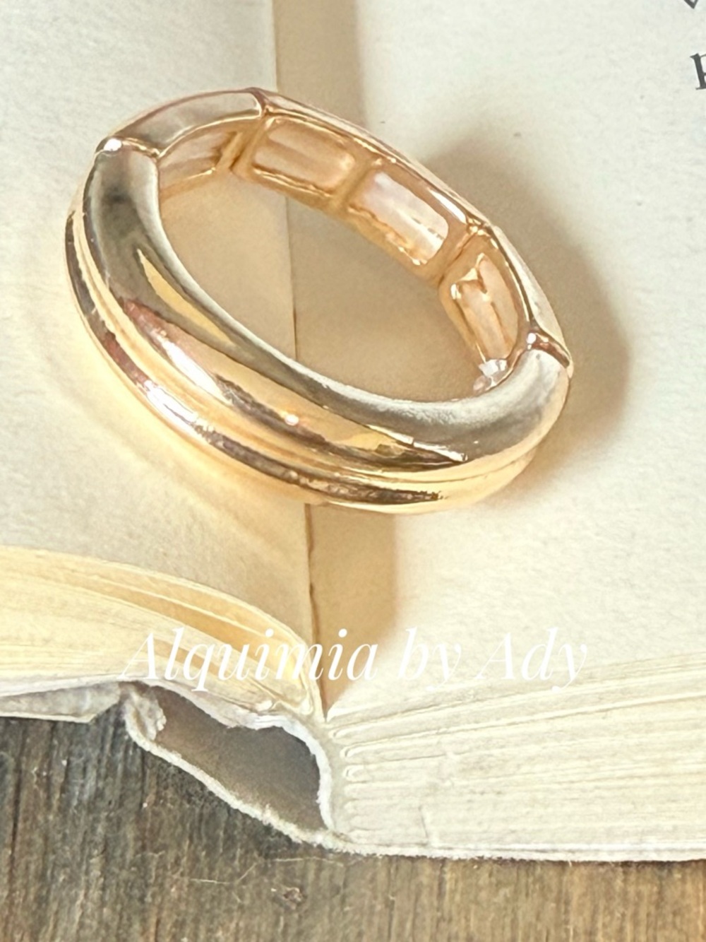 Alquimia Two-Tone Layered Stretch Ring - Gold & Silver - Picture 2 of 3